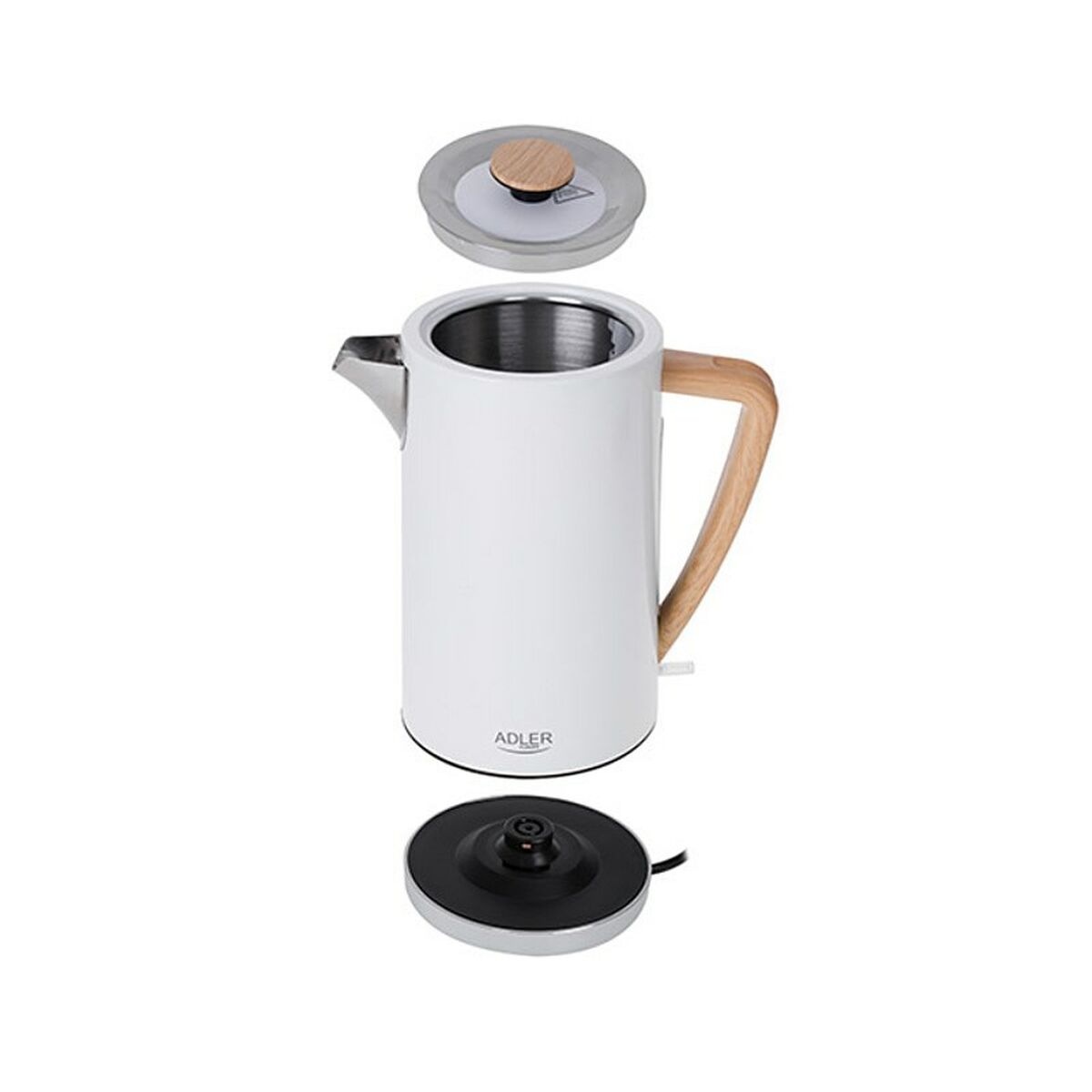 Adler AD 1347w Kettle White Wood 2200 W 1850 W 1.7 L