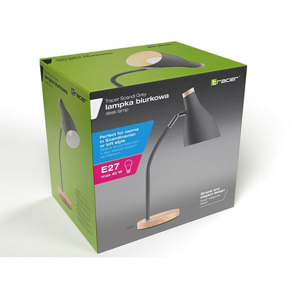 Tracer Scandi Desk Lamp Steel Grey 40 W 15 X 40 X 17 CM