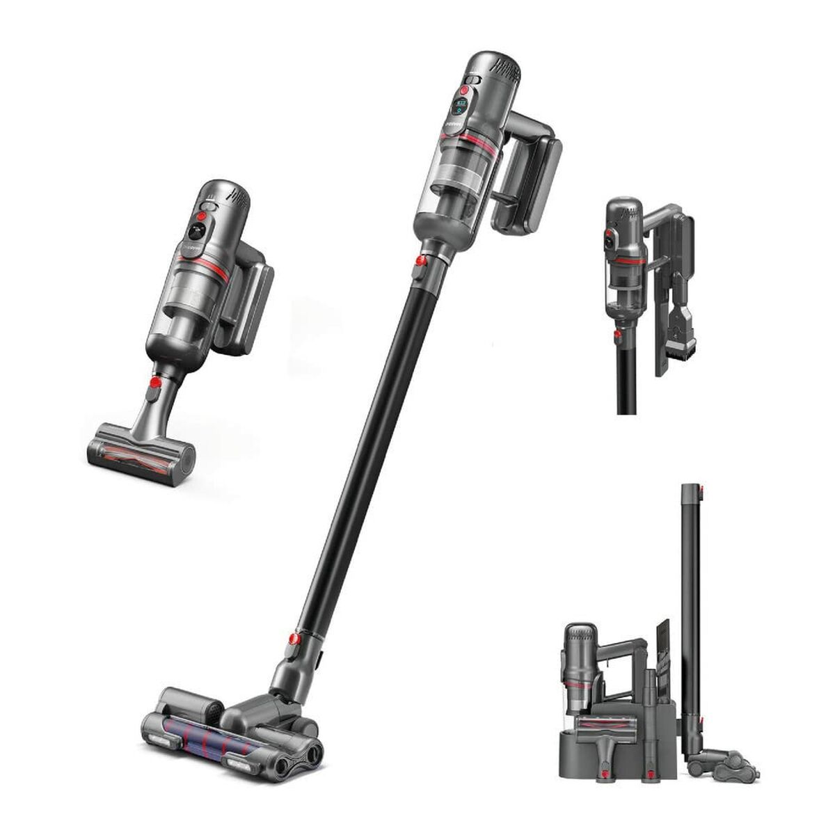 Puppyoo T12 Cordless Bagless Stick Vacuum Cleaner Grey 170 W