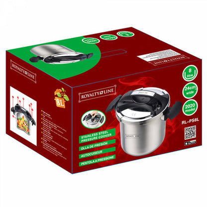 Royalty Line Stainless Steel Pressure Cooker 8 L 25 x 25 x 21 cm