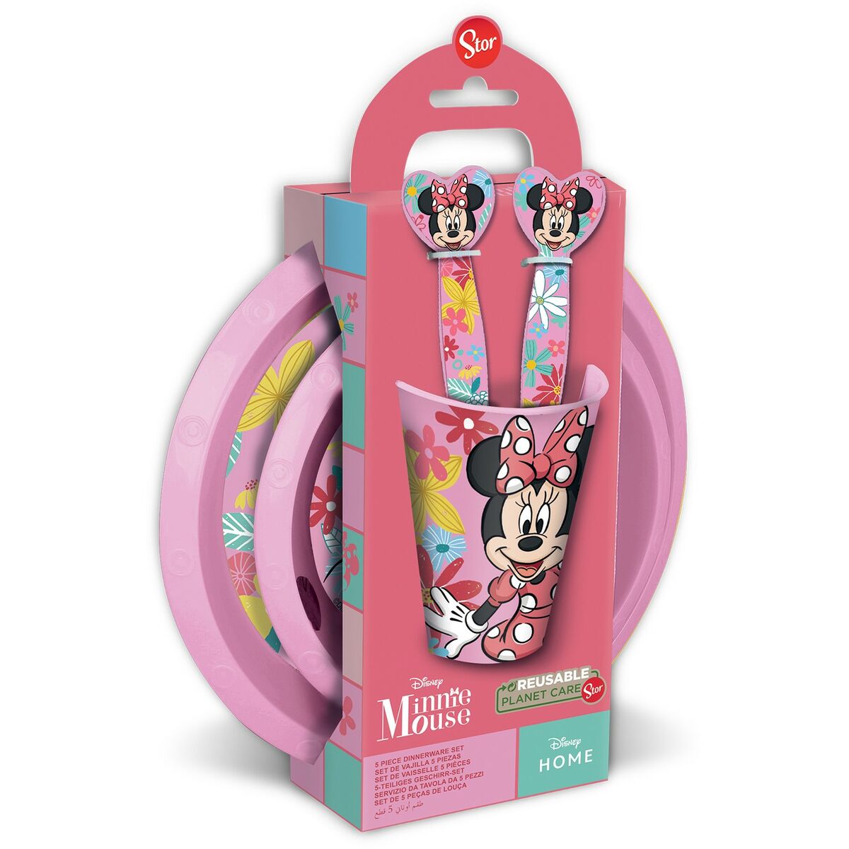 Minnie Mouse Children's Tableware Set CZ11312 Pink 5 Pieces