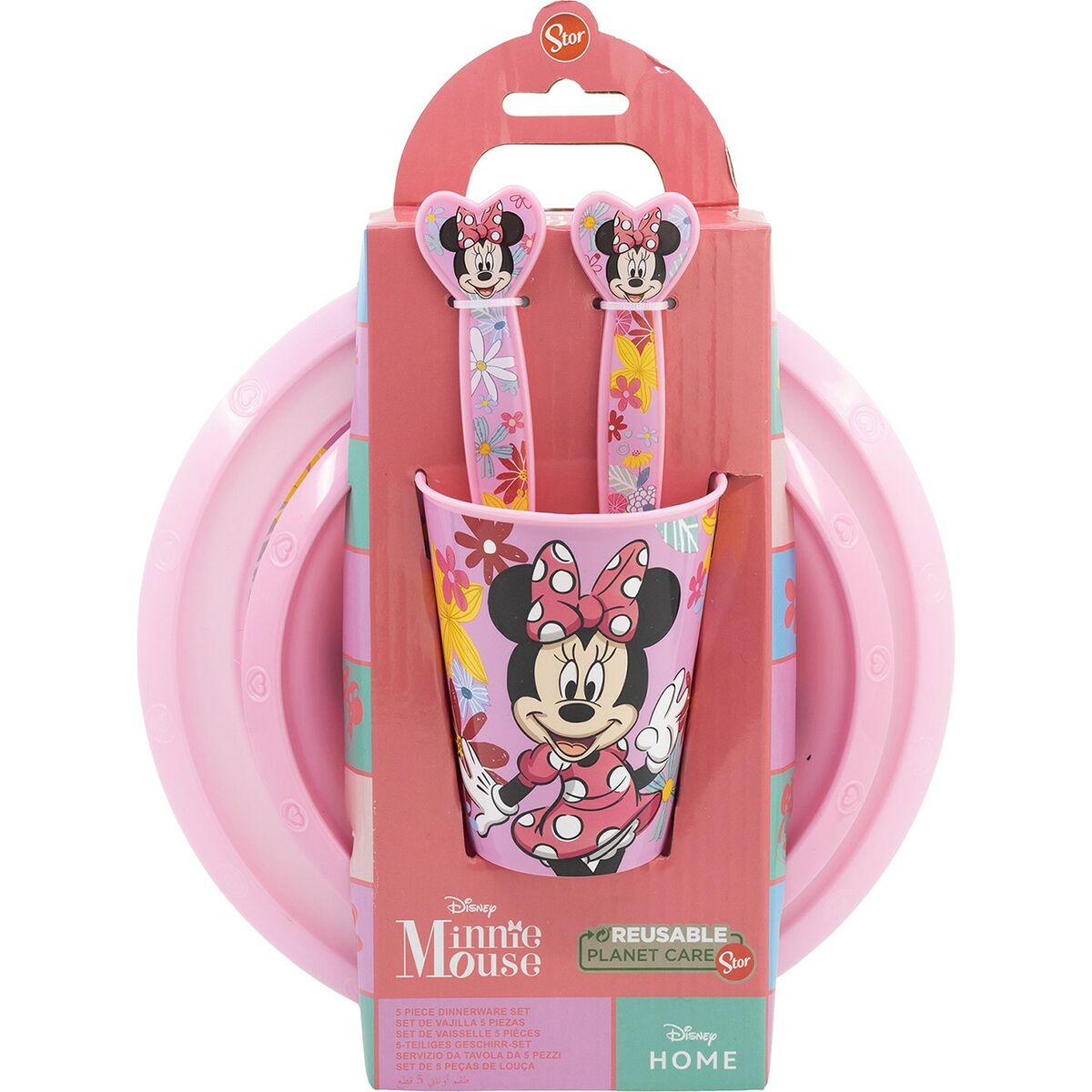 Minnie Mouse Children's Tableware Set CZ11312 Pink 5 Pieces