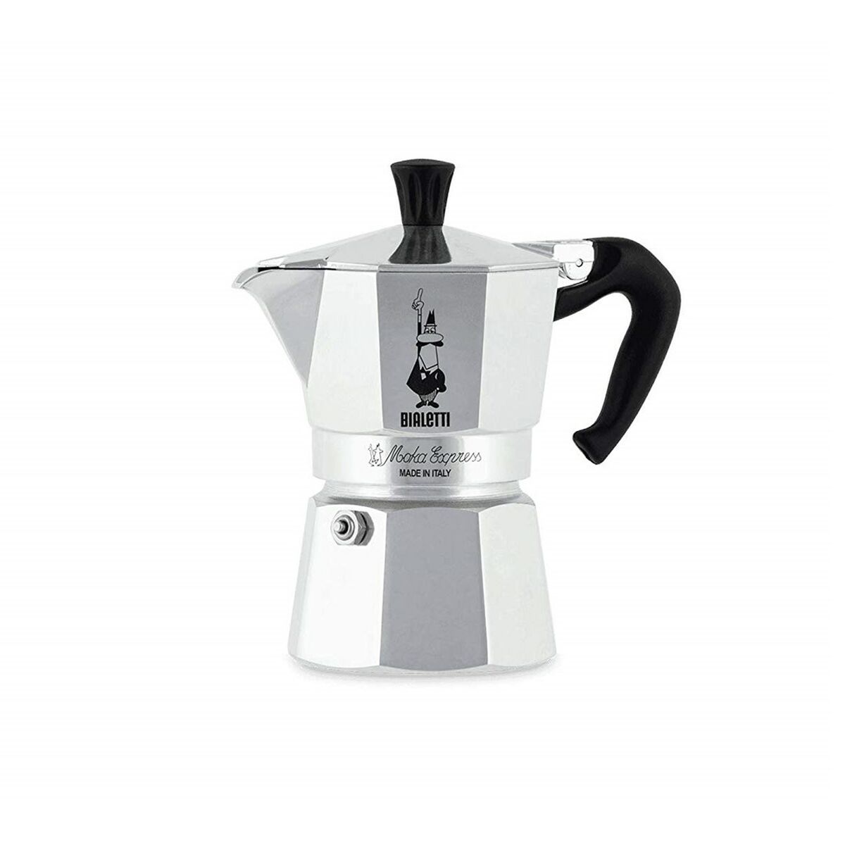 Bialetti Moka Express Italian Coffee Maker Silver Aluminum Metal 60 ml 1 Cup