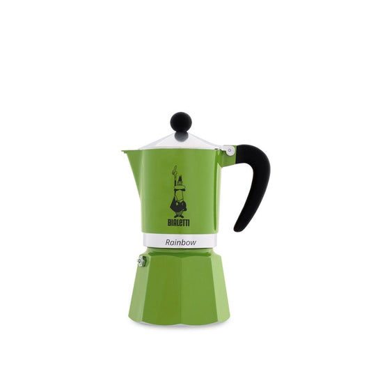 Bialetti Italian Coffee Maker Black Green Metal Aluminum 3 Cups