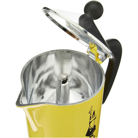 Bialetti Rainbow Italian Coffee Maker Yellow Metal Aluminum 300 ml 6 Cups