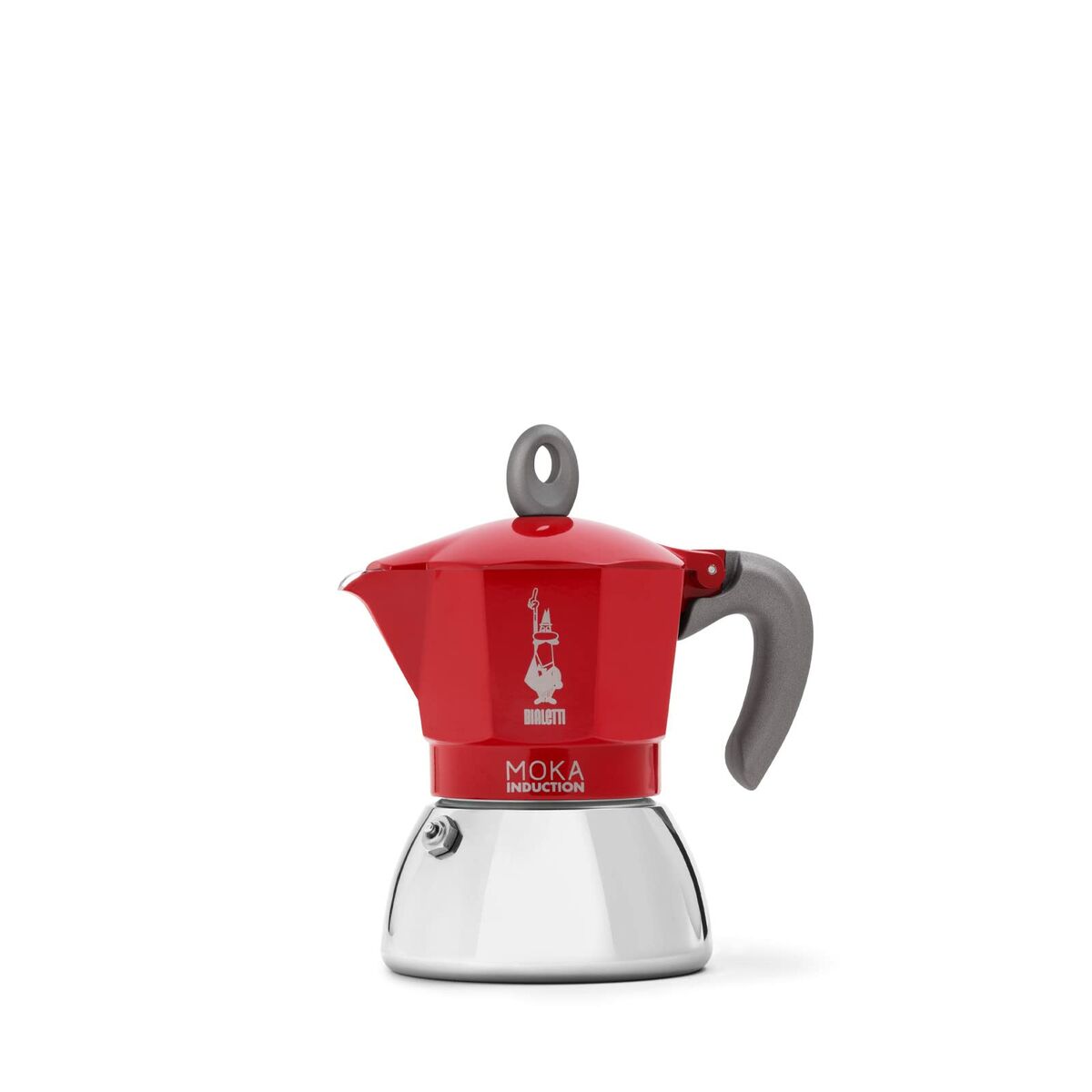 Cafetera Italiana Bialetti Moka Induction Rojo Metal Aluminio 150 ml