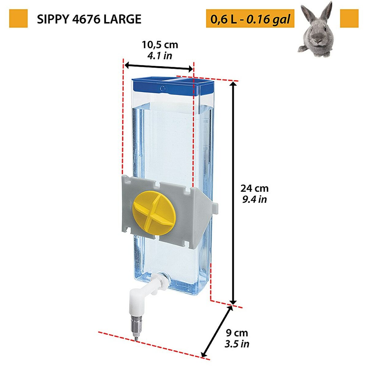 Ferplast Sippy Pet Feeder 4676 Stainless Steel 600 ml Transparent Rodents