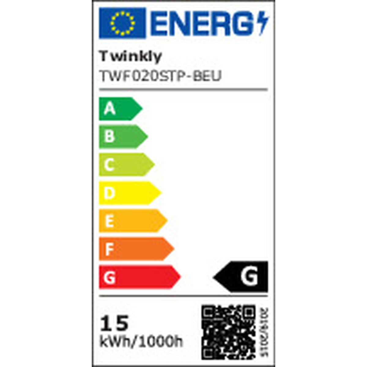 Guirnalda de Luces LED Twinkly TWF020STP-BEU Negro Multicolor G Moderno