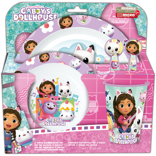 Set de vajilla infantil Gabby's Dollhouse Party (5 Piezas)