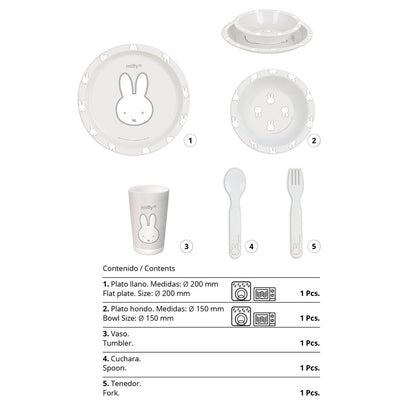 Miffy Fog Children's Tableware Set (5 Pieces)