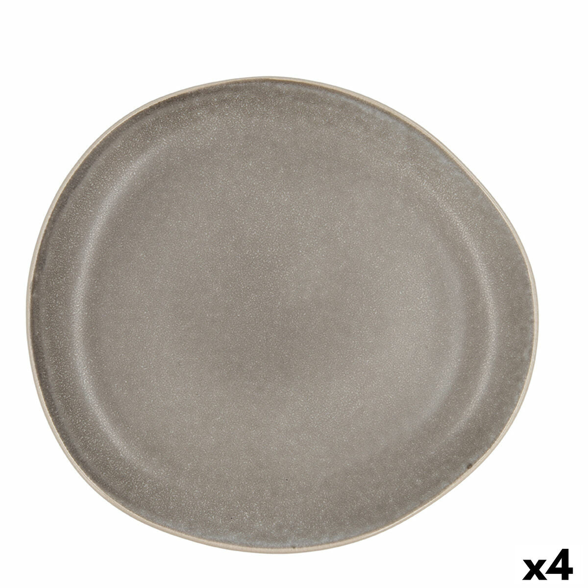 Bidasoa Gio Irregular Grey Ceramic Flat Plate 26.5 cm (4 Units)