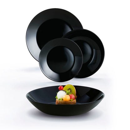 Arcopal Zelie Black 12 Piece Dinnerware Set