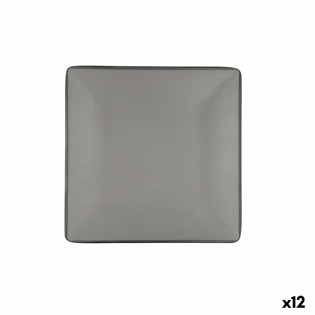 Bidasoa Gio Grey Plastic Flat Plate 21.5 x 21.5 cm (12 Units)