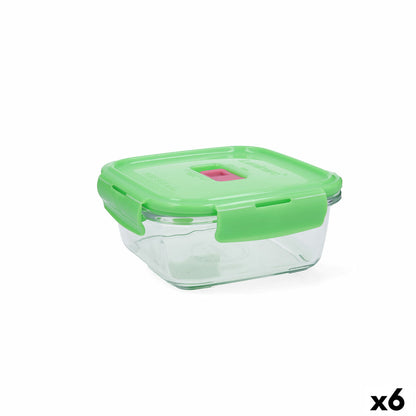 Luminarc Pure Box Holy Green Square Glass Hermetic Lunch Box 760 ml (6 Units)