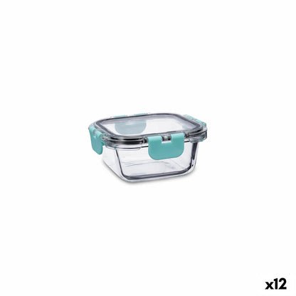 Quid Purity Square Hermetic Lunch Box 310 ml Transparent Glass (12 Units)