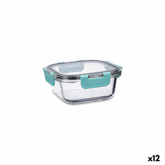 Quid Purity Square Hermetic Lunch Box 530 ml Transparent Glass (12 Units)