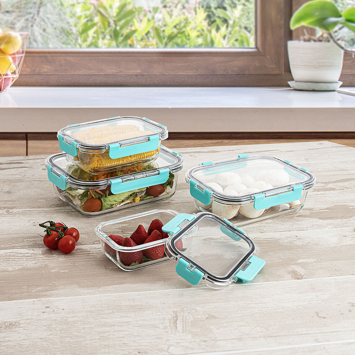 Quid Purity Rectangular Airtight Lunch Box 1.04 L Transparent Glass (6 Units)