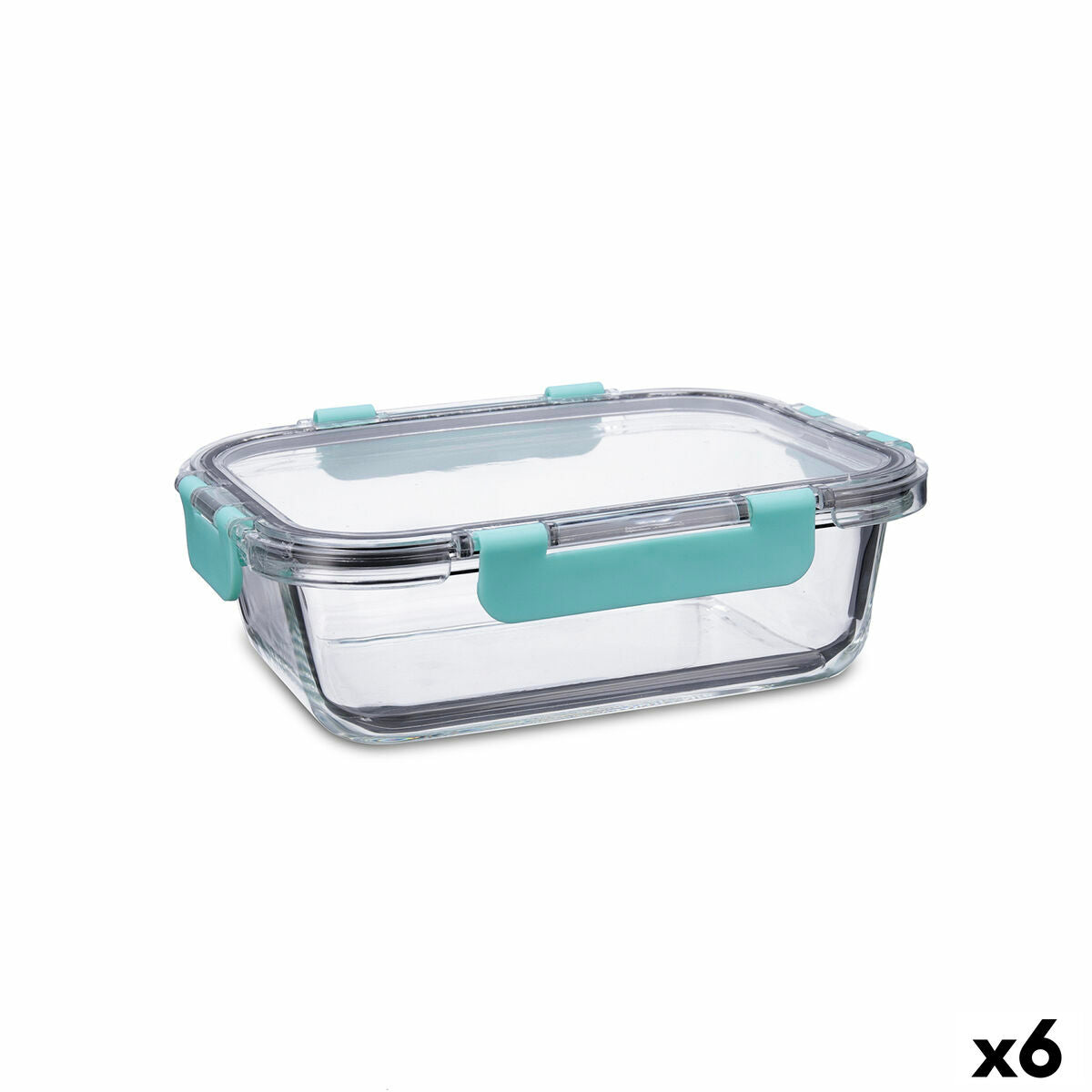 Quid Purity Rectangular Airtight Lunch Box 1.04 L Transparent Glass (6 Units)