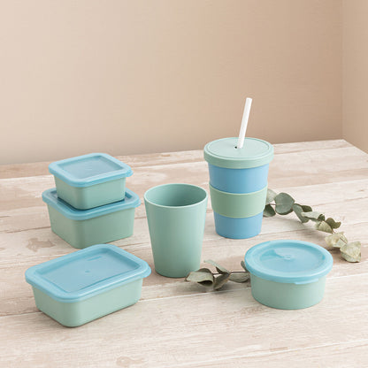 Quid Inspira Square Lunch Box with Lid 430 ml Blue Plastic (12 Units)