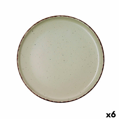 Quid Duna Green Ceramic Flat Plate 26.5 x 2.8 cm (6 Units)