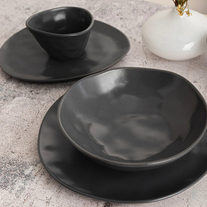 Bidasoa Cosmos Black Ceramic Flat Plate 23 cm (6 Units)