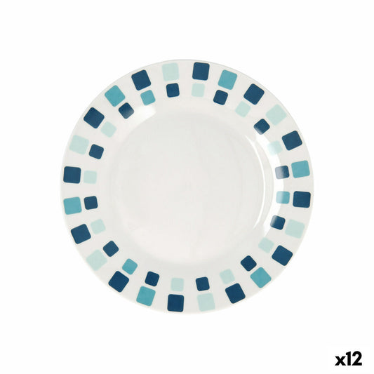 Quid Simetric Blue Ceramic Dessert Plate 19 cm (12 Units)