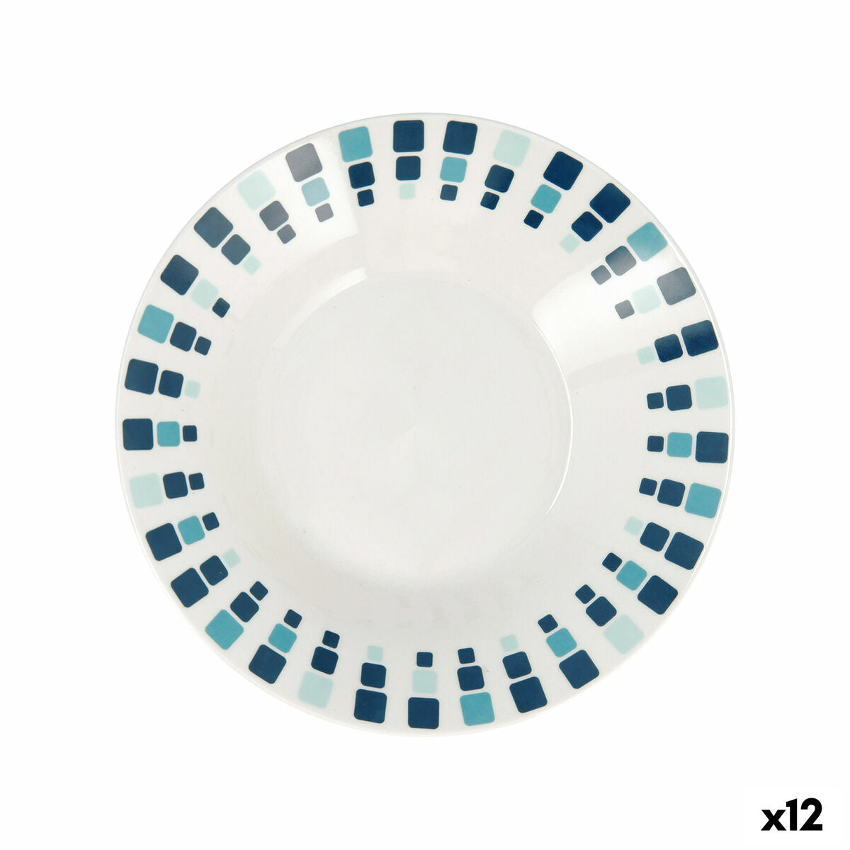 Quid Simetric Blue Ceramic Deep Plate 20 cm (12 Units)