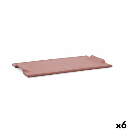 Bandeja de Aperitivos Quid Mineral Gres Terracota Cerámica 30 x 18 cm (6 Unidades)