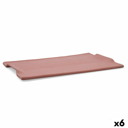 Quid Mineral Stoneware Terracotta Ceramic Snack Tray 35 x 23 cm (6 Units)