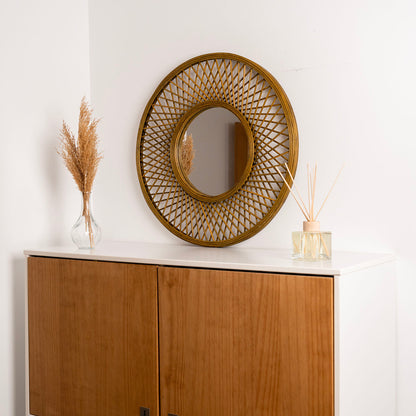 Vinthera Moa Natural Rattan Wall Mirror 59 cm (4 Units)