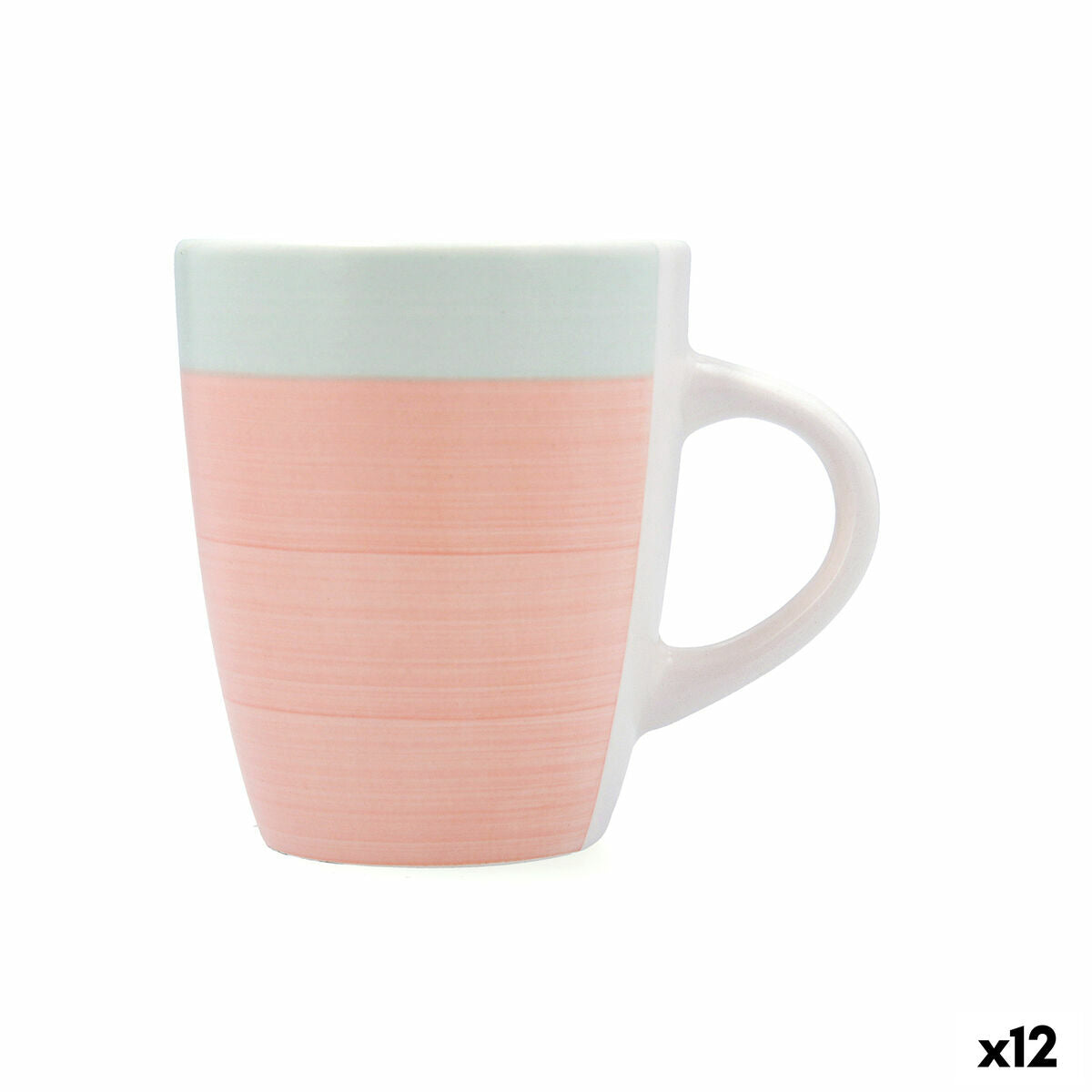 Taza Quid Kaleido Verde Coral Cerámica 330 ml (12 Unidades)