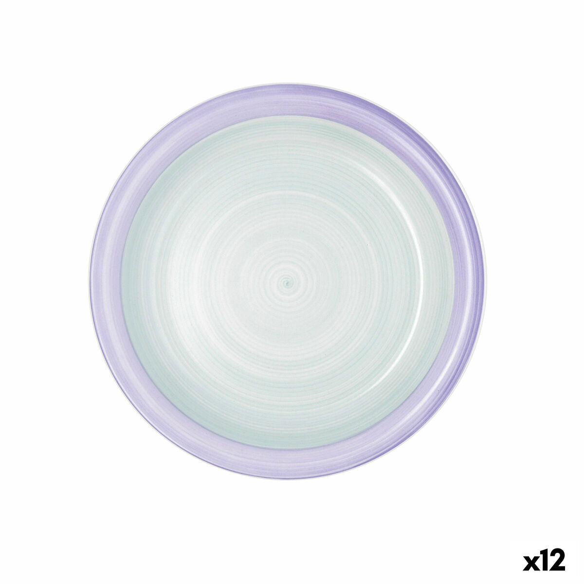 Plato Llano Quid Kaleido Verde Morado Cerámica 27 cm (12 Unidades)