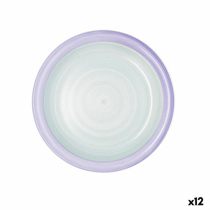 Quid Kaleido Green Purple Ceramic Flat Plate 27 cm (12 Units)