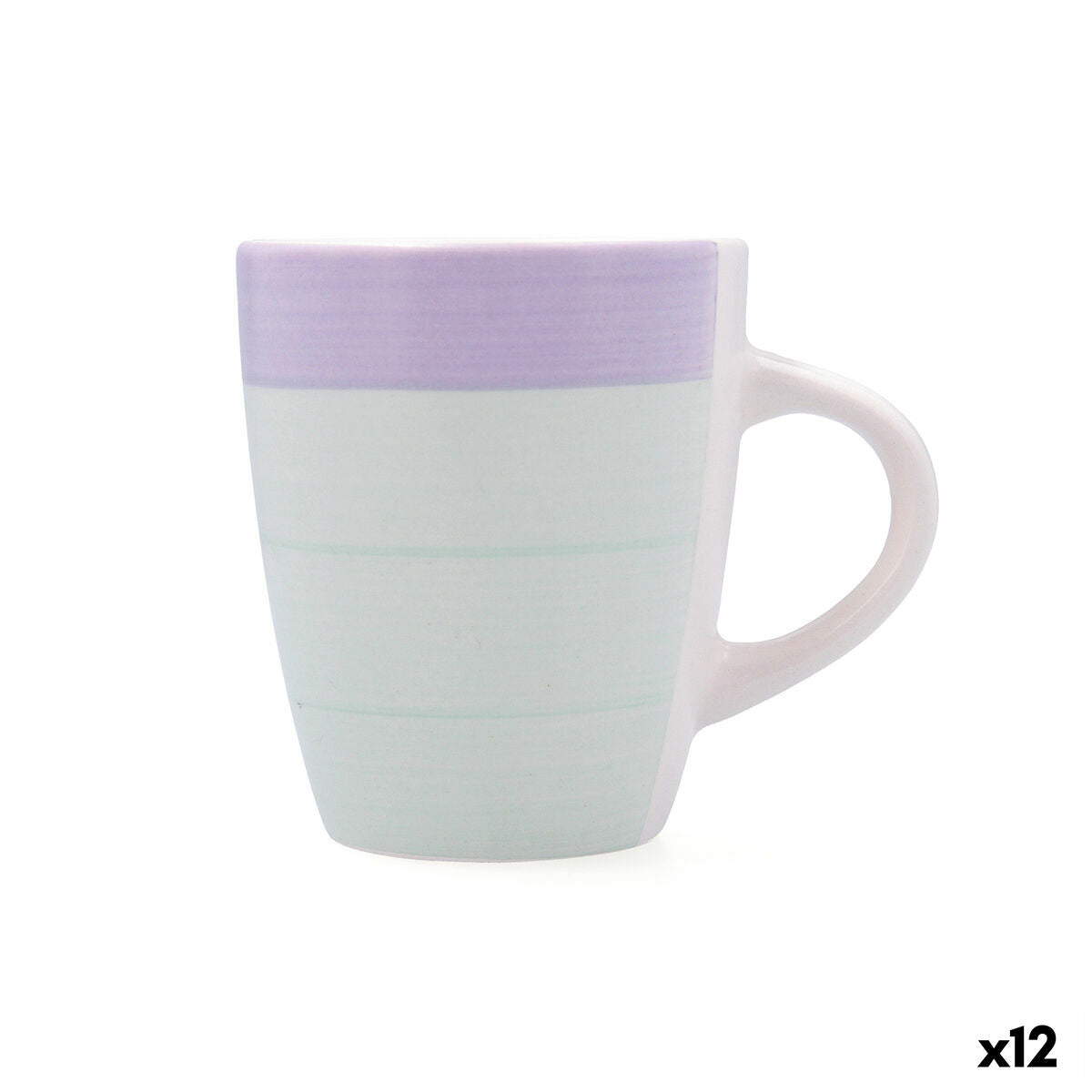 Taza Quid Kaleido Verde Morado Cerámica 330 ml (12 Unidades)