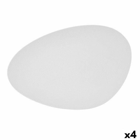 Bandeja de Aperitivos Bidasoa Fosil Blanco Cerámica Alúmina Ovalada 39,1 x 26,3 x 3,4 cm (4 Unidades)