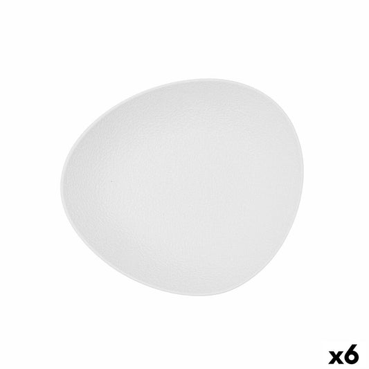 Bidasoa Fossil White Ceramic Oval Deep Plate 22 x 19.6 x 4.5 cm (6 Units)