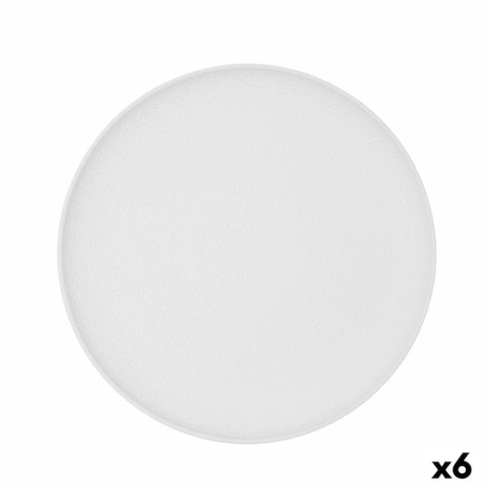 Bidasoa Fossil White Ceramic Flat Plate 26.5 x 26.4 x 2.3 cm (6 Units)