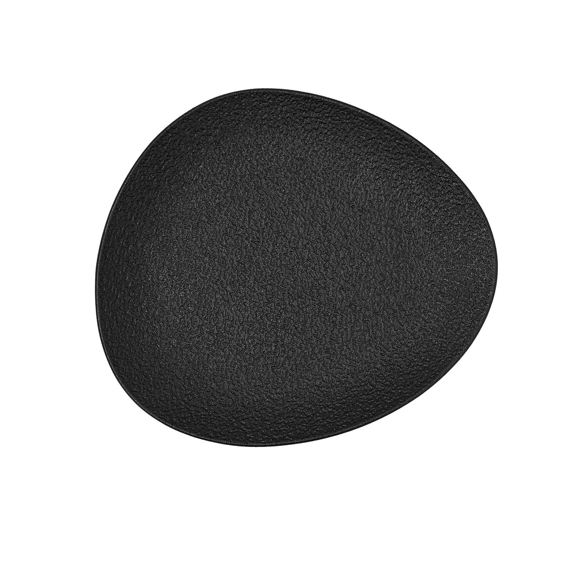 Bidasoa Fossil Black Ceramic Oval Flat Plate 22.8 x 20.1 x 2.2 cm (9 Units)