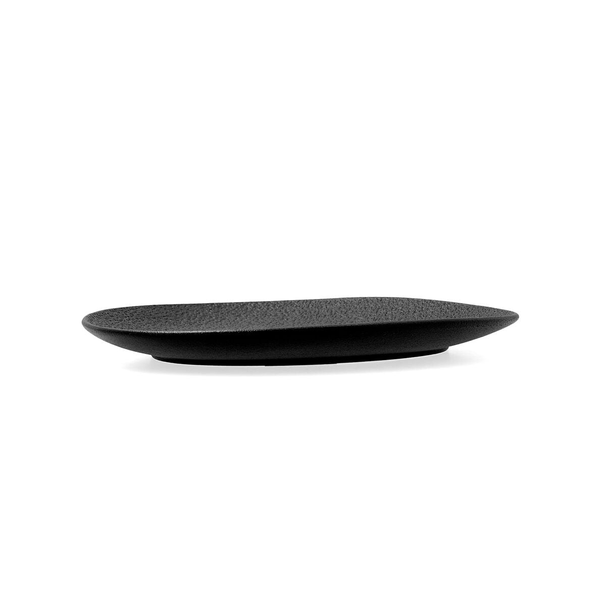 Bidasoa Fossil Black Ceramic Oval Flat Plate 22.8 x 20.1 x 2.2 cm (9 Units)