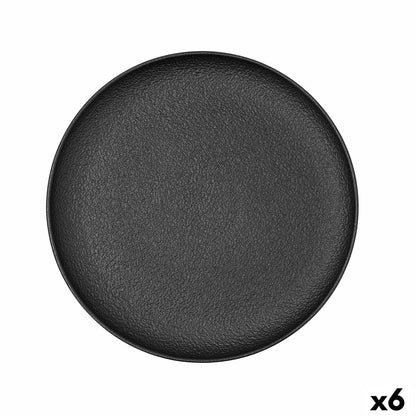 Bidasoa Fossil Black Ceramic Flat Plate 26.5 x 26.4 x 2.3 cm (6 Units)