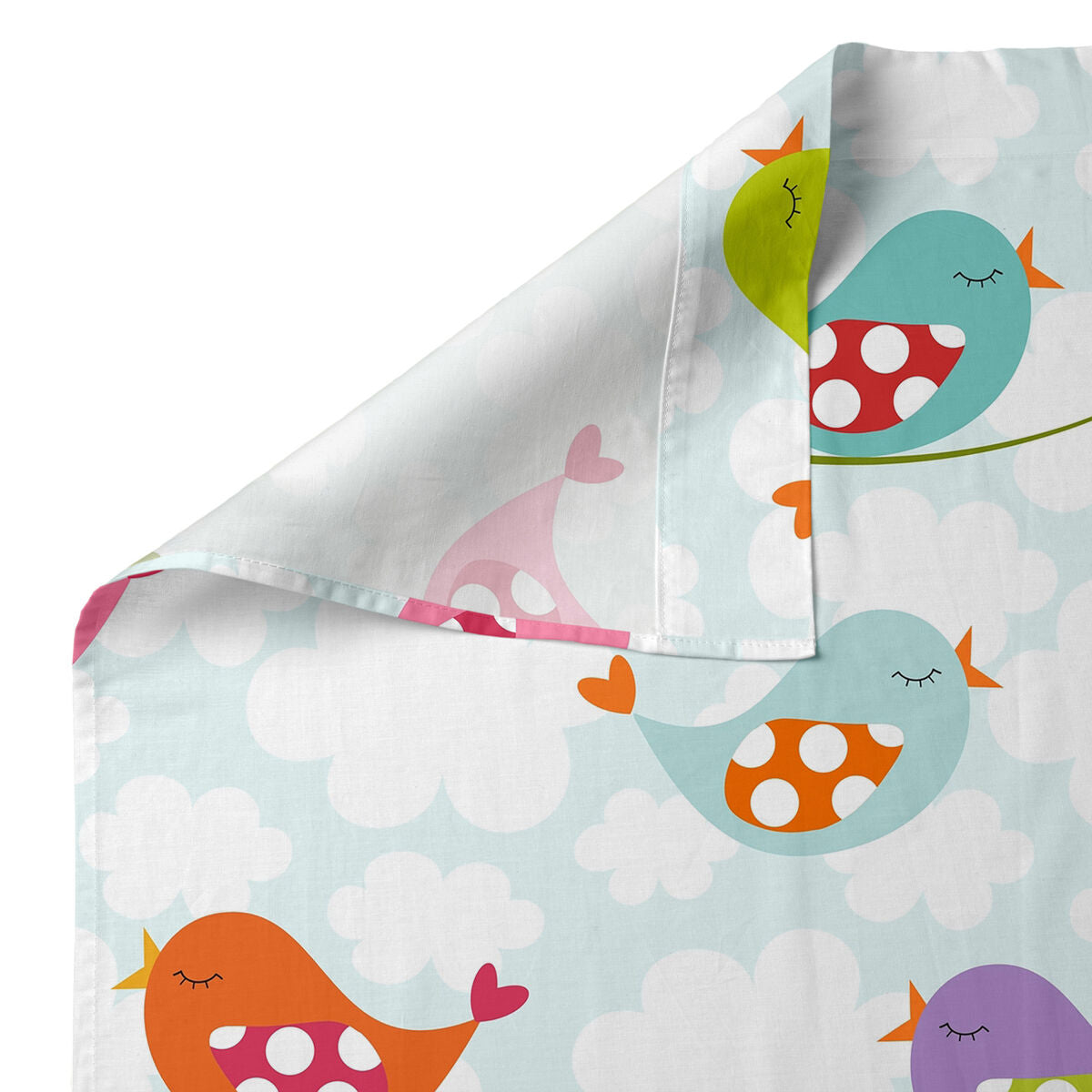 Juego de Sábanas HappyFriday Mr Fox Little Birds Multicolor Cama de 80/90 2 Piezas