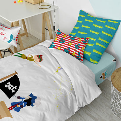 Juego de funda nórdica HappyFriday Mr Fox Flying boy Multicolor Cama de 80 2 Piezas