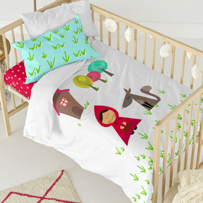 HappyFriday Mr Fox Grandma Multicolor Baby Crib Duvet Cover Set 2 Pieces