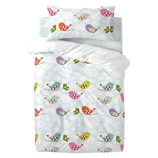 HappyFriday Mr Fox Little birds Multicolor 2 Piece Duvet Cover Set