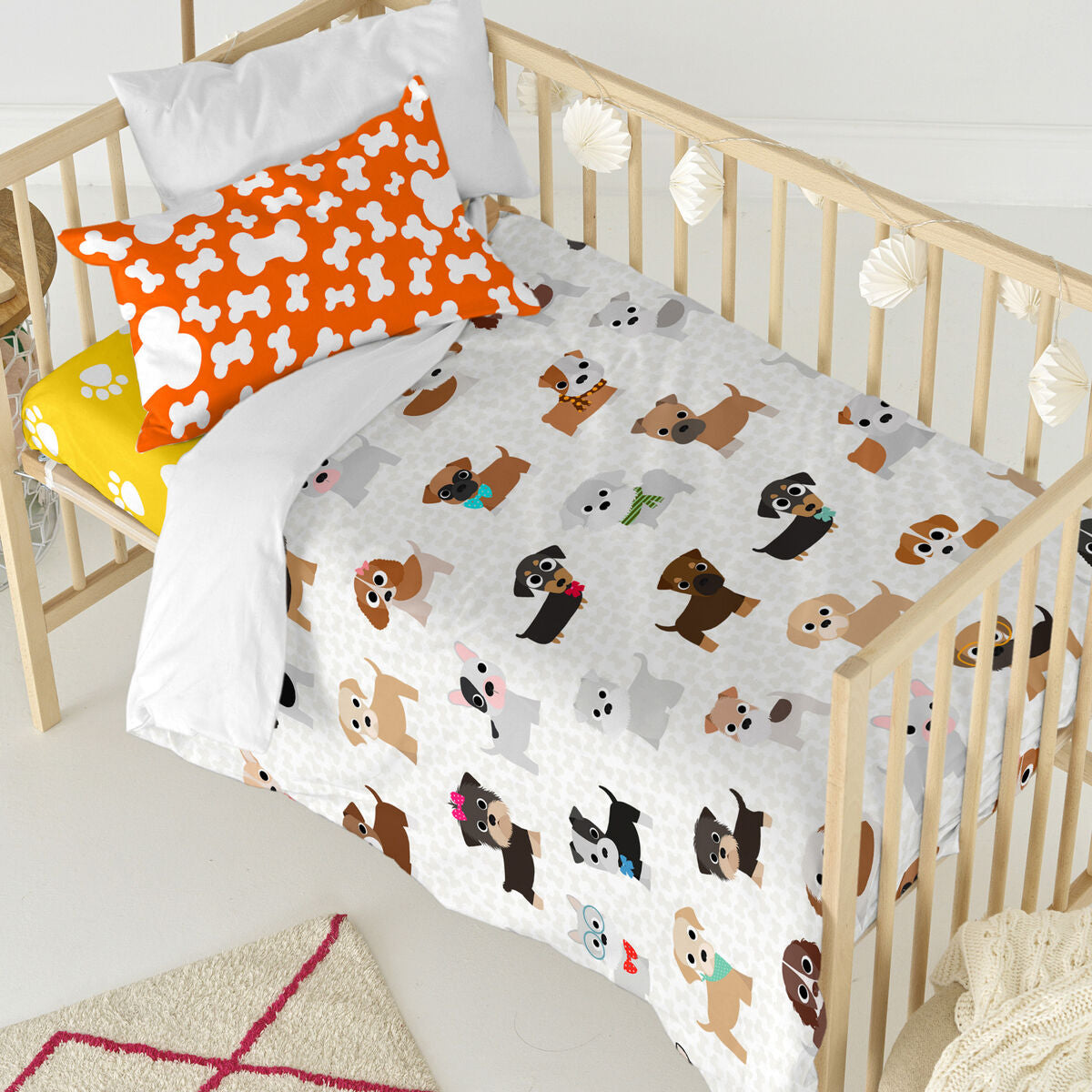 HappyFriday Mr Fox Dogs Multicolor 2 Piece Duvet Cover Set