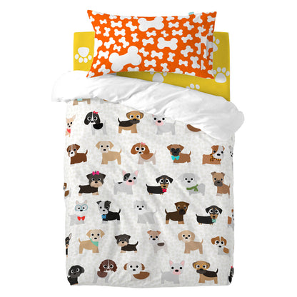 HappyFriday Mr Fox Dogs Multicolor 2 Piece Duvet Cover Set