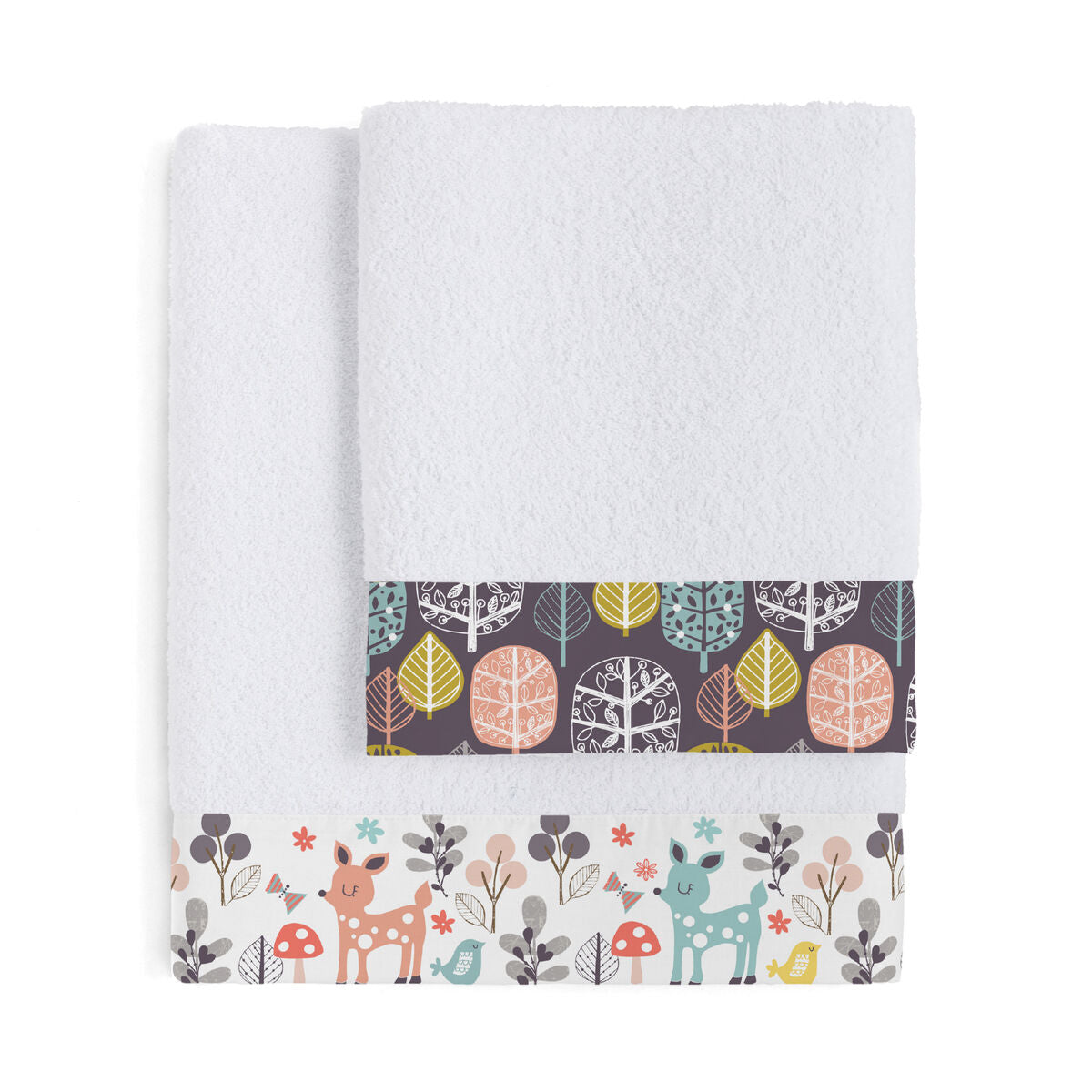 Moshi Moshi Woodland HappyFriday Towel Set Multicolour 2 Pieces