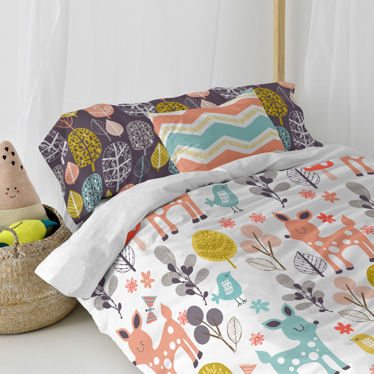 HappyFriday Moshi Moshi Woodland Duvet Cover Set Multicolour Bed 80/90 2 Pieces