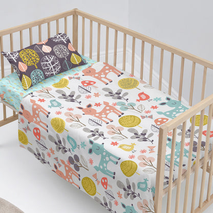 Moshi HappyFriday Moshi Woodland Multicolor Baby Crib Sheet Set 2 Pieces