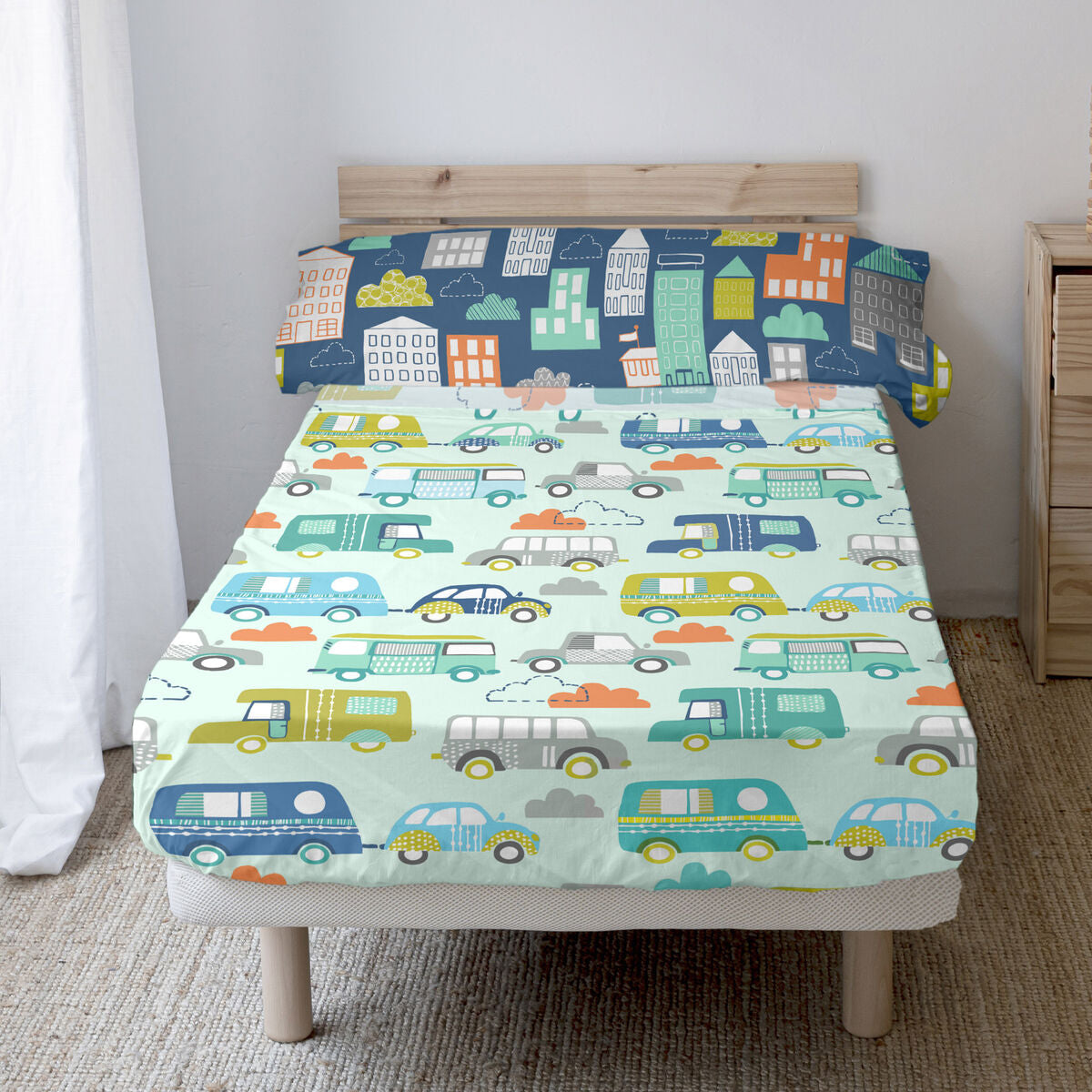 Juego de Sábanas HappyFriday Moshi Moshi Holidays  Multicolor Cama de 80/90 2 Piezas